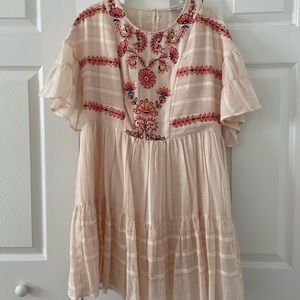 Anthropologie Embroidered Mini Dress